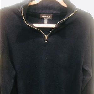 Bonobos Mens Navy 1/4 Zip Sweater Size Small